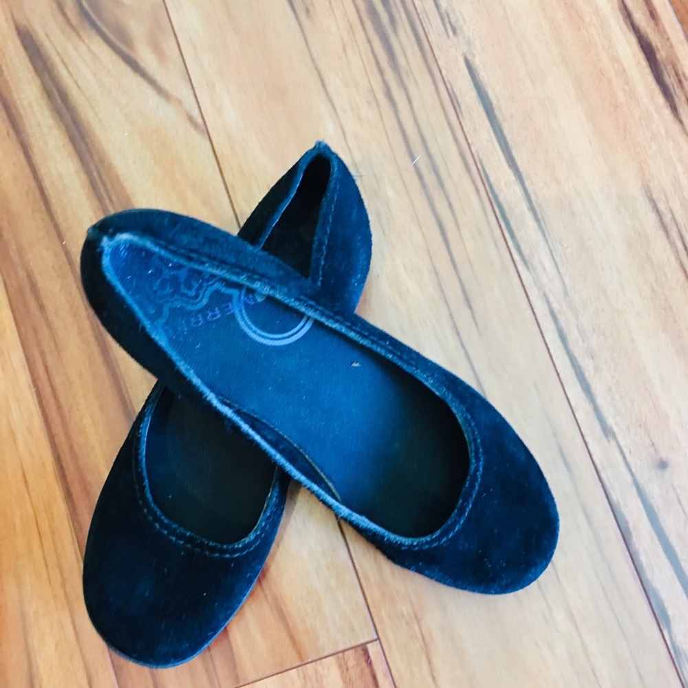 Merrill Black Suede Flats